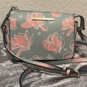Steve Madden Gray Crossbody with Pink Floral Print